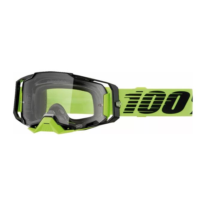 100% MX Goggles Armega Neon Yellow Clear